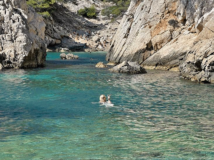 Swimming in the stunning waters near Marseille, France