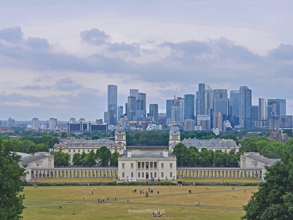 London Skyline from Greenwich Park Conservatory during the day -