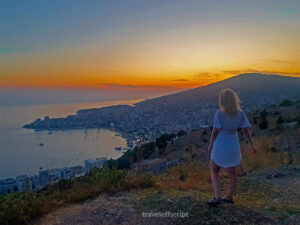 sunset above Saranda-Albania - traveloffscript