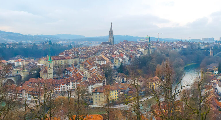 Bern view from above, capital city of Switzerland