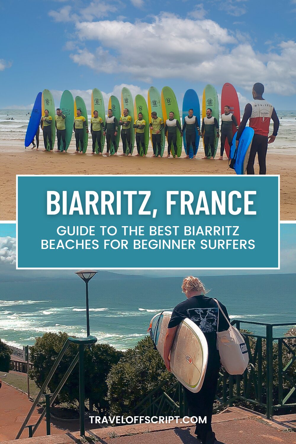 Ultimate Guide to the Best Biarritz Beaches For Beginner Surfers​ - pinterest