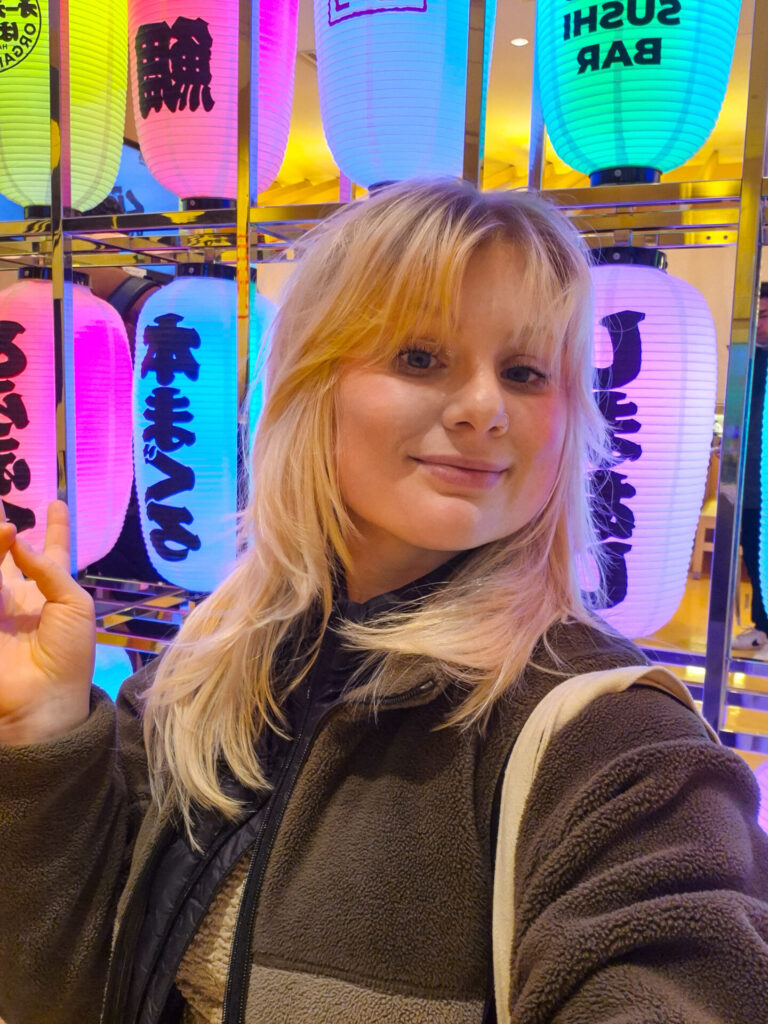 at conveyor belt sushi