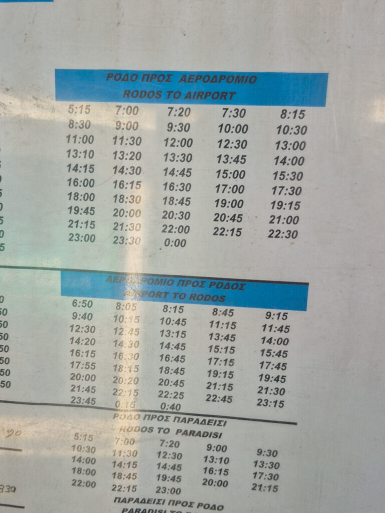 rhodes airport to rhodes timetable -