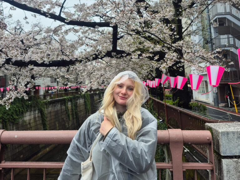 Bell in tokyo cherry blossom season