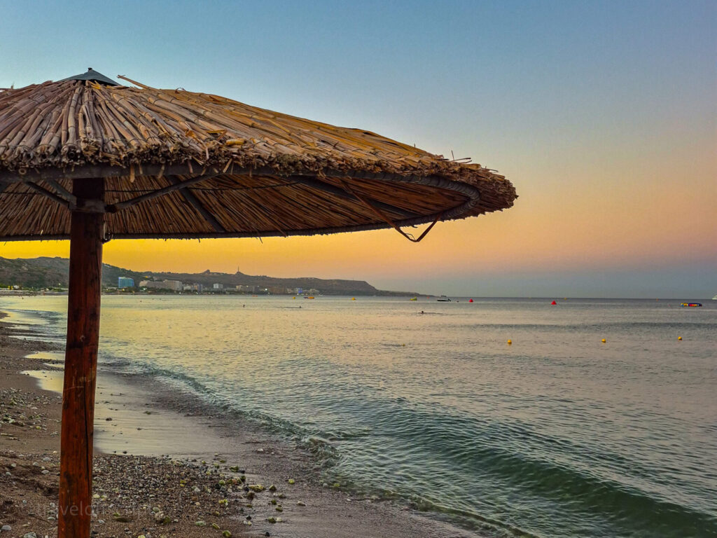 rhodes sunset beach